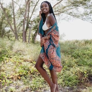 BOUTIQUE LAHAINA MANDALA KIMONO/ BEACH COVER-UP